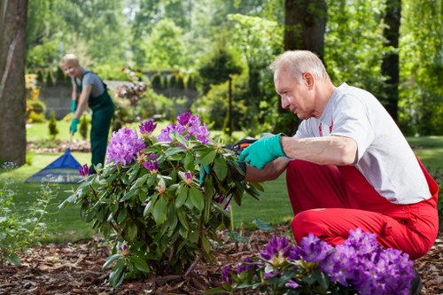 Inspector conducting a supplier audit at a landscaping depot